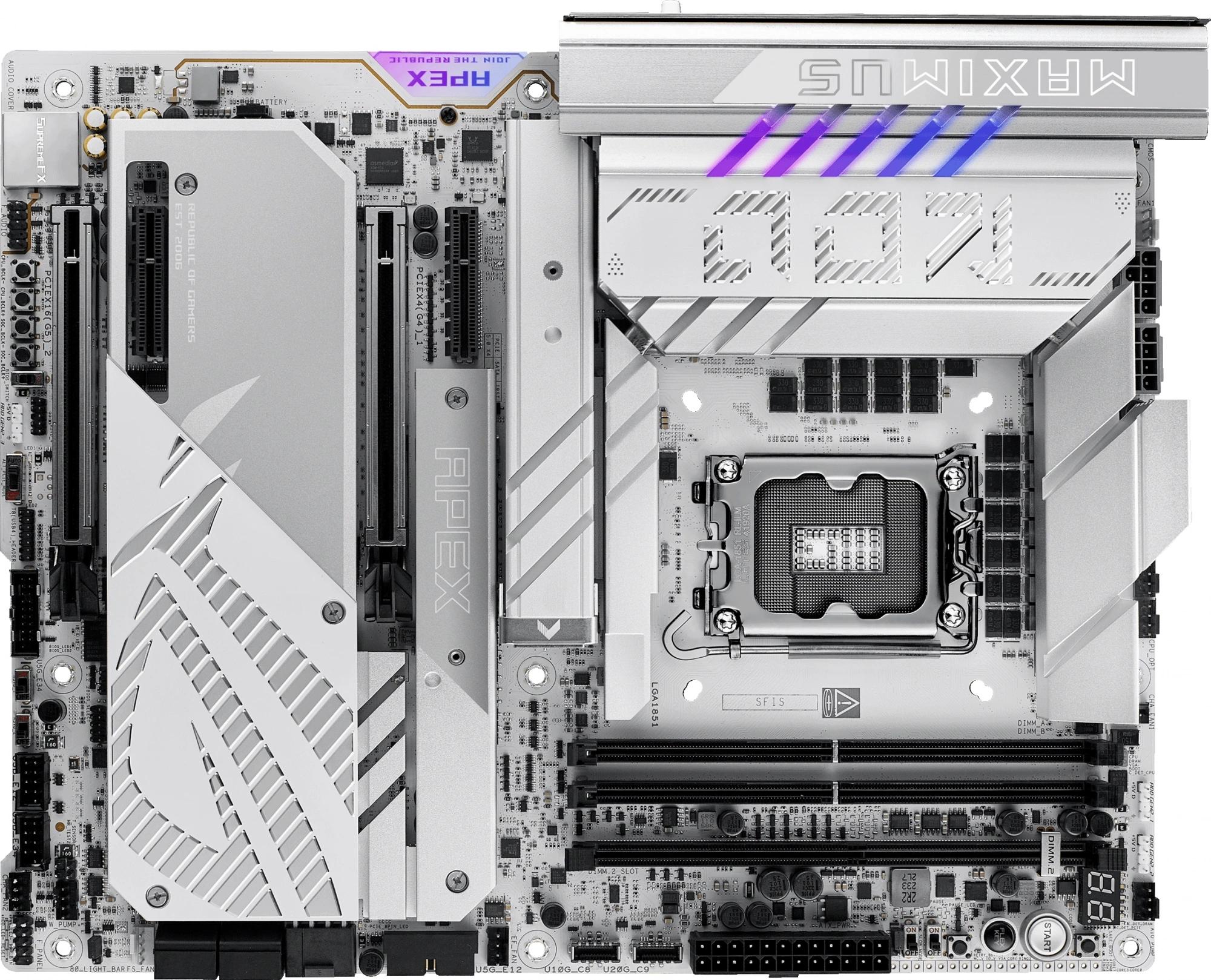ASUS ROG MAXIMUS Z890 APEX, LGA1851, Z890, 2*DDR5, 4*SATA, 6*M.2, 8*USB 3.2, Type-C, 2*PCIx16, 2*PCIx4, 2*Thunderbolt™ 4, ATX; 90MB1IP0-M0EAY0
