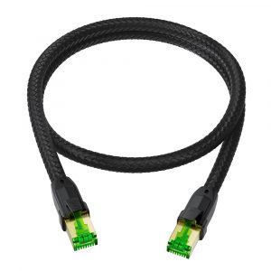Патч-корд / GCR GCR-57561 / GCR PRO Патч-корд PROF кат.7 ethernet 7.5m F/FTP, RJ45, CU, 28 AWG, в оплетке текстиль, черный, литой, экранированные коннекторы, T568B