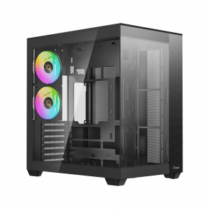 Корпус ПК без блока питания / Ocypus Delta-C74-BKD200XX-GL / Корпус ПК без блока питания/ Case Ocypus Delta C74 BK ARGB, Midi-Tower, TG, 2x120mm ARGB, 2xUSB-A 3.0 + 1xUSB-C 3.1, ATX, mATX, mITX Black