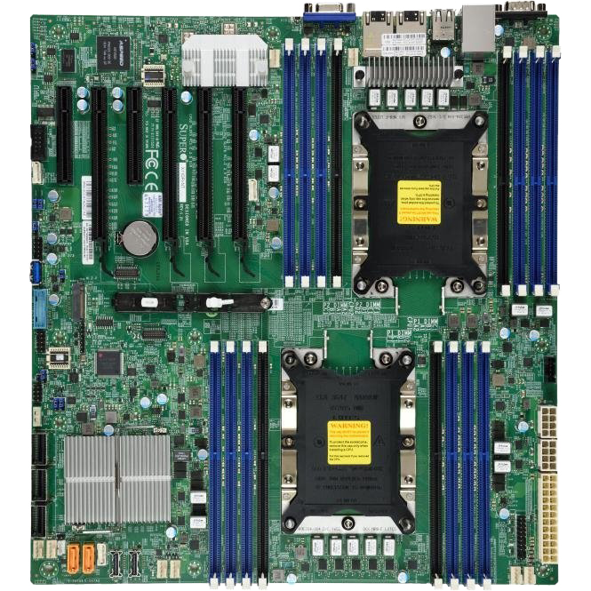 Системная плата / Supermicro MBD-X11DPI-N-B (bundle) / Системная плата/ MB Supermicro X11DPI-N-B, 2x LGA 3647, C622, 16xDDR4 Up to 4TB 3DS ECC RDIMM/3DS ECC LRDIMM, 4 PCI-E 3.0 x16,, 2 PCI-E 3.0 x8, M.2 Interface 2 PCI-E 3.0 x4, M.2 Form Factor 2242/2260/2280/22110, M.2 Key M-Key, 2 PCI-E 3.0 NVMe x4 Internal Port(s), 1 VGA port, Intel® C622 controller for 14 SATA3 (6 Gbps) ports; RAID 0,1,5,10, Dual LAN with GbE from C621