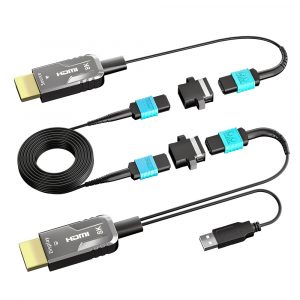 Кабель / GCR GCR-57752 / GCR Оптический кабель HDMI 2.1, 100.0m, MPO съемные коннекторы на защелках, 8K 60Гц UHD, 48 Гбит/с (72 Гбит/с с DSC), черный