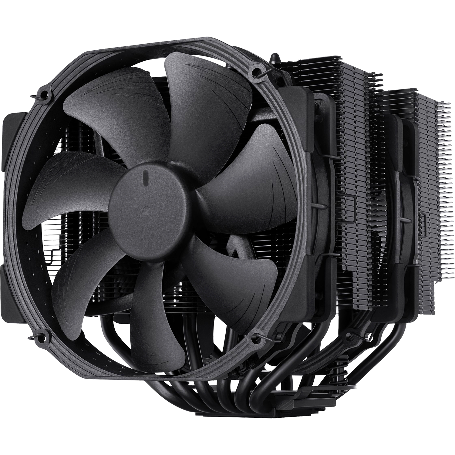Кулер для процессора / Noctua NH-D15 chromax.black / Кулер для процессора/ CPU Cooler Noctua NH-D15 chromax.black (183W, 4-pin PWM, 165mm, Al/Cu, 6x6mm, 2x140mm, 82.43CFM, 24.6dBA, 1500RPM, S 1851/1700/1200/115X, AM5/AM4, Black)