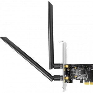 Адаптер Wi-Fi / Cudy WE1300 / Адаптер Wi-Fi/ AC1300 Dual Band Wi-Fi PCIe Adapter, 867Mbps at 5GHz + 400Mbps at 2.4GHz,2 5dBi Antennas, Dual Brackets, Windows 10/8.1/8/7