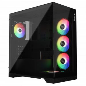 Корпус / ADATA XPG INVADER X BLACK (INVADERXMT-BKCWW) / Корпус XPG INVADER X BLACK (INVADERXMT-BKCWW) Mid-Tower Gaming ATX PC Case with Panoramic View, Tempered Glass Panels, and RGB Lighting Black