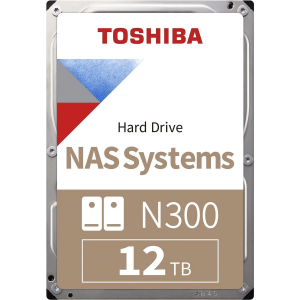 Жесткий диск / Toshiba N300 NAS 12Tb (HDWG51CXZSTA) / Жесткий диск/ HDD Toshiba N300 NAS SATA3 3.5" 12TB 7200 512Mb 6Gb/s 1 year warranty (replacement ST12000VN0008, WD120EFGX, WD120EFBX, WD101EFBX)