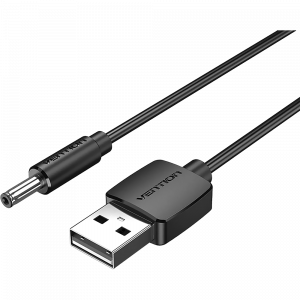 Кабель Vention USB AM/DC-jack 3.5мм M - 0.5м Чёрный / Кабель Vention 0.5 м (CEXBD) / Кабель Vention USB AM/DC-jack 3.5мм M - 0.5м Чёрный