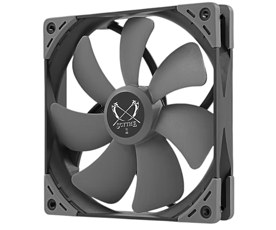 Кулер для корпуса / Scythe Kaze Flex 140 Square Gray / Кулер для корпуса/ Case Cooler Scythe Kaze Flex 140 Square (140x140x27mm, 4-pin PWM, 100.8CFM, 26.45dBA, 1800RPM, Black)