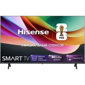 Телевизор ЖК 32`` Hisense / Hisense 32A4S RU / Телевизор ЖК 32`` Hisense/ 32", HD, VA, DLED, Smart TV (HomeOS U9), Wi-Fi, DVB-T2/T/C/S2, 2х6W, 200 nits, 30001, Game Mode, CI+(1.4), 2хHDMI, 1хUSB, Black, 2026