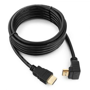 Кабель HDMI / Cablexpert CC-HDMI490-10 / Кабель HDMI Cablexpert CC-HDMI490-10, 3.0м, v1.4, 19M/19M, углов. разъем, черный, позол.разъемы, экран, пакет (066037) {80}