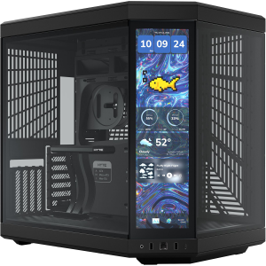 Корпус без блока питания / HYTE Y70 Touch Infinite (CS-HYTE-Y70TTI-BB) / Корпус без блока питания/ Case HYTE Y70 Touch Infinite, Midi-Tower, TG, LCD, no fans, 2xUSB-A 3.2, 1xUSB Type-C, E-ATX, ATX, mATX, mITX Black