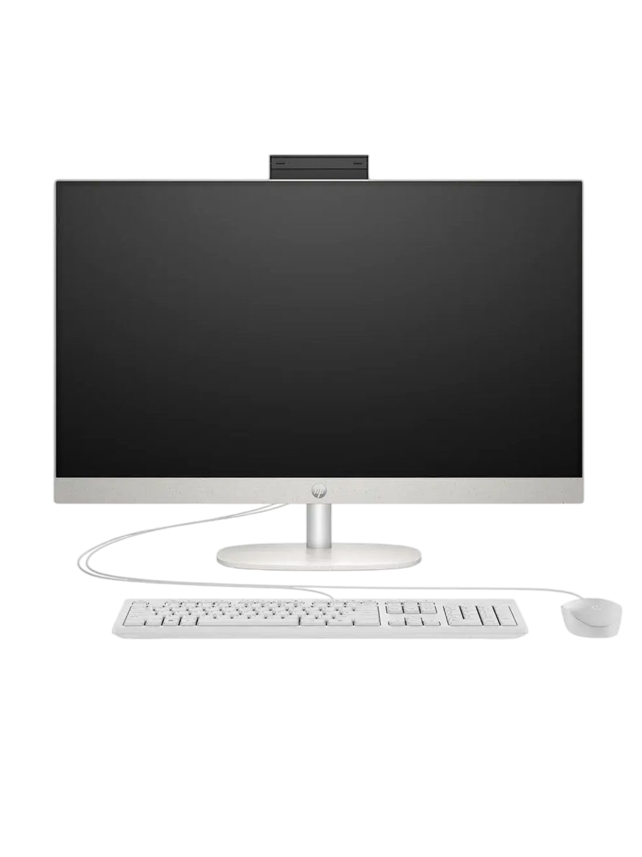 Моноблок / HP AIO 27-CR1002 (CW2V1PA) / Моноблок/ HP AIO 27-CR1002 27"(1920x1080 IPS)/Intel Core Ultra 7 155U(1.7Ghz)/16384Mb/512PCISSDGb/noDVD/IntIntel Graphics/Cam/BT/WiFi/war 1y/SHELL WHITE/DOS + Eng kbd, mouse