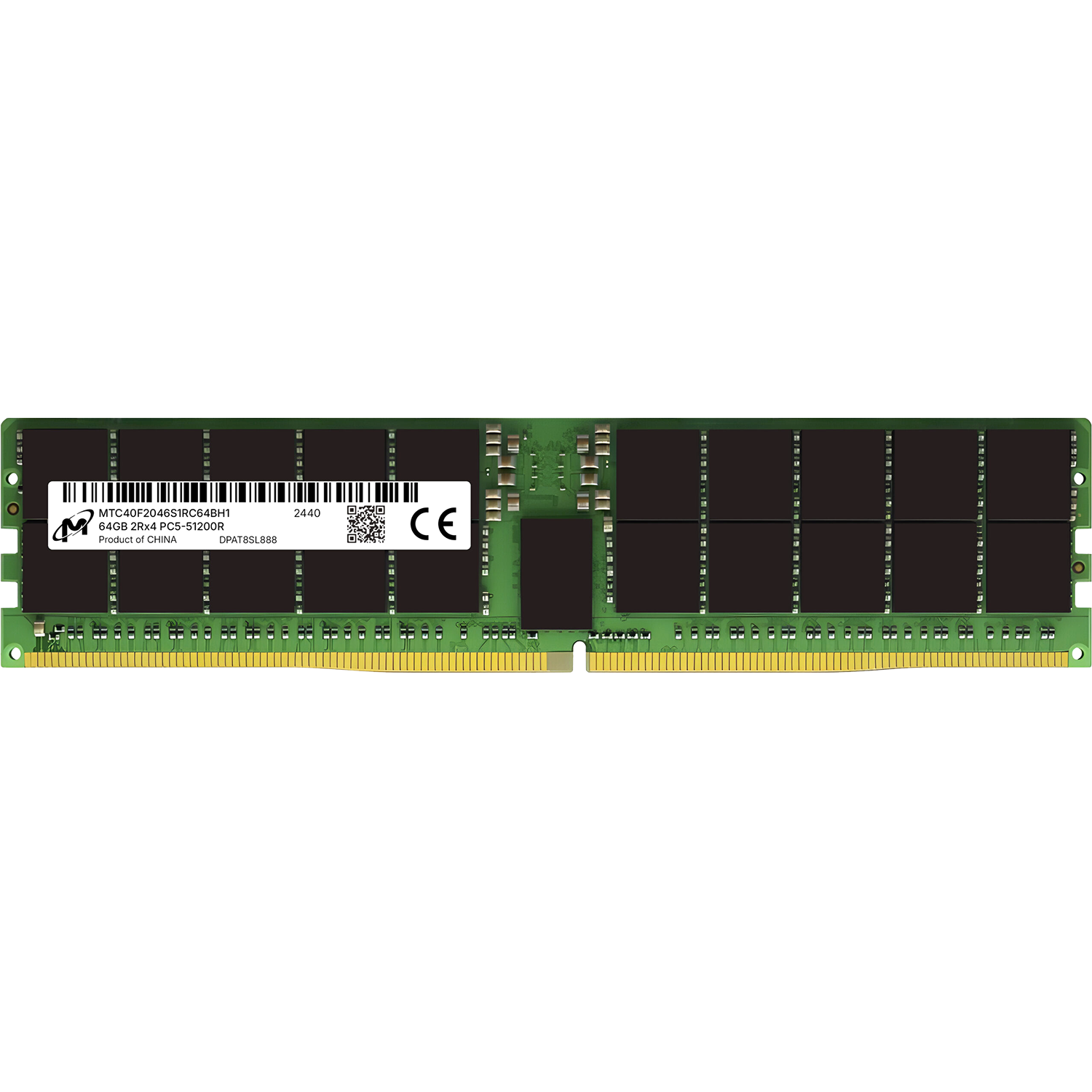 Память оперативная / Micron MTC40F2046S1RC64BH1 / Память оперативная/ Micron 64GB DDR5 6400 MT/s CL52 2Rx4 ECC Registered DIMM 288pin pulled