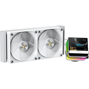 Система жидкостного охлаждения / Ocypus Sigma-L24-WH2ANWL00P-GL White / Система жидкостного охлаждения/ Water Cooling System Ocypus Sigma L24 PRO WH (290W, 240mm, LED, White, ARGB/ Fans 2x120mm, 90CFM, 2400RPM/ Pump height 97mm, 30dBA, 3100RPM, Rad thickness 27mm/ S 1851, 1700, 1200, 115X, AM5, AM4)