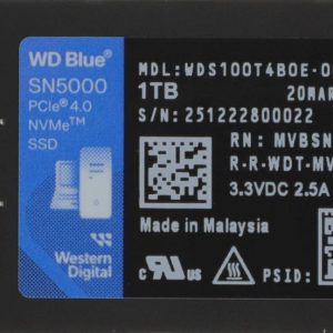 Накопитель SSD / WD WDS100T4B0E / Твердотельный накопитель WD PCIe 4.0 x4 1TB WDS100T4B0Е SN5000 Blue M.2 2280