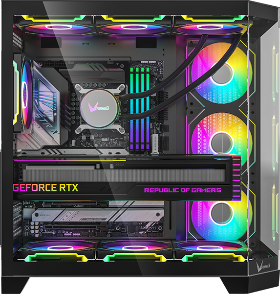 Formula V Line Crystal Z6 Black, ATX, Left & Front & Bevel side Tempered Glass, TYPE-C*1, USB3.0*2