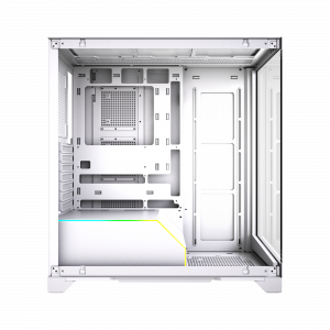 Корпус без блока питания / HSPD F550-TGWH / Корпус без блока питания/ Case HSPD F550, Mid Tower, White, TG, 0.7 SPCC, no fans ATX, mATX, mITX 185/420/200mm 3x2.5", 3x3.5", 7xPCI 1xUSB-A 3.0, 1xUSB-C 433x245x473mm