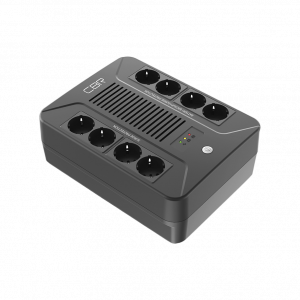 Линейно-интерактивный ИБП в плоском корпусе "Brick" / CBR UPS-OFB-101E-850 / Линейно-интерактивный ИБП в плоском корпусе "Brick"/ ИБП CBR [UPS-OFB-101E-850] 850VA/510W, Schuko CEE 7 Outlets (x4 Battery  Surge Protected; x4 Surge Protected), LED, AVR, SEC, 12V/8Ah