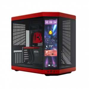 Корпус без блока питания / HYTE CS-HYTE-Y70TTI-RB / Корпус без блока питания/ Case HYTE Y70 Touch Infinite, Midi-Tower, TG, LCD, no fans, 2xUSB-A 3.2, 1xUSB Type-C, E-ATX, ATX, mATX, mITX Black Cherry
