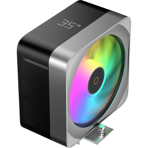 Кулер для процессора / Ocypus Delta-A40-BK1NAWD00E-GL / Кулер для процессора/ CPU Cooler Ocypus Delta A40 EX BK Digital (200W, 4-pin PWM, LED temp., 157mm, Al/Cu, 4x6mm, ARGB, 1x120mm, 60CFM, 31dBA, 1600RPM, S 1851/1700/1200/115X, AM5/AM4, black)