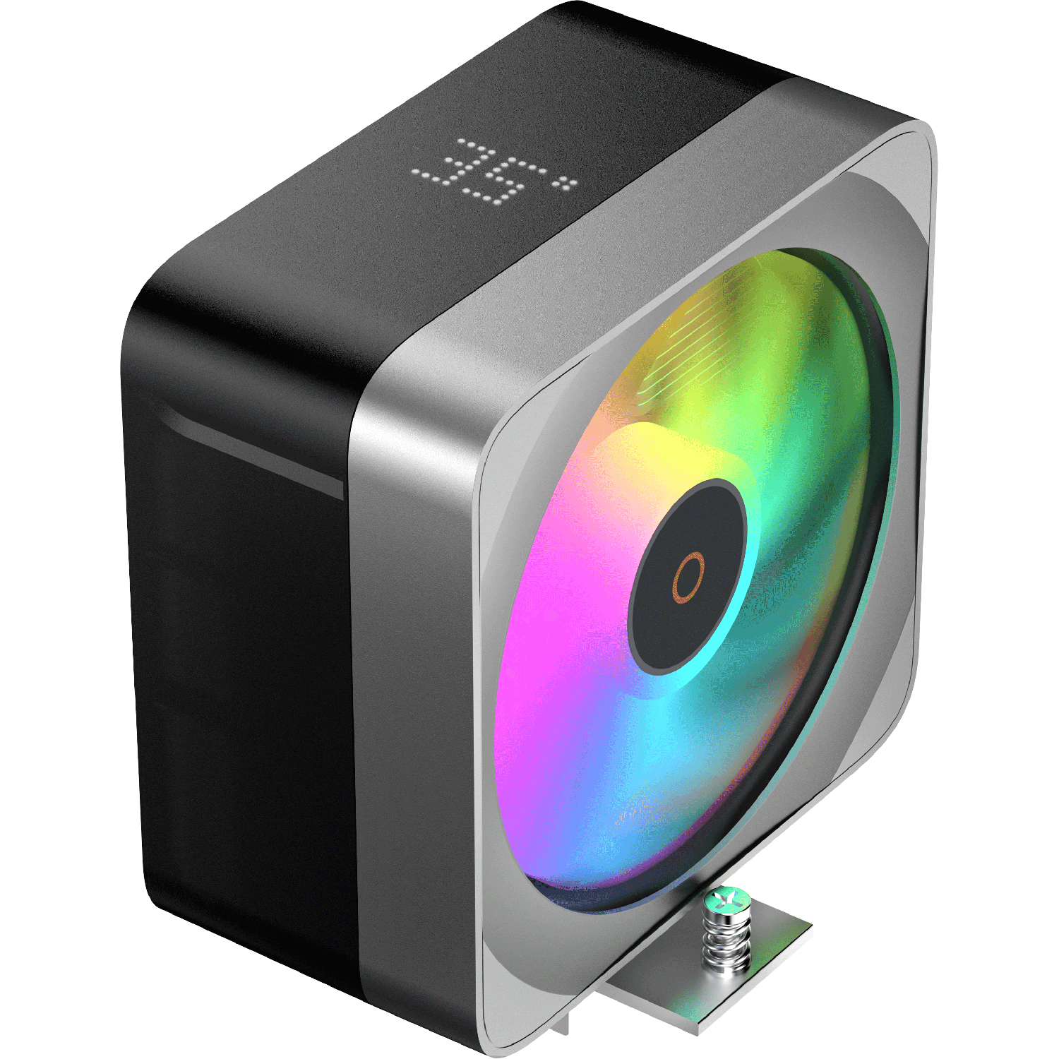 Кулер для процессора / Ocypus Delta-A40-BK1NAWD00E-GL / Кулер для процессора/ CPU Cooler Ocypus Delta A40 EX BK Digital (200W, 4-pin PWM, LED temp., 157mm, Al/Cu, 4x6mm, ARGB, 1x120mm, 60CFM, 31dBA, 1600RPM, S 1851/1700/1200/115X, AM5/AM4, black)