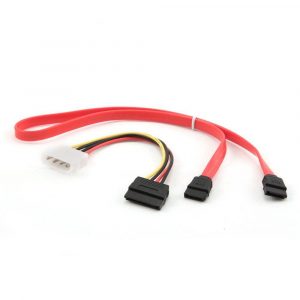 Комплект кабелей SATA / Cablexpert CC-SATA-N / Комплект кабелей SATA Cablexpert CC-SATA-N, интерфейсный (48см) 7pin/7pin и питания (15см) 4pin/15pin, медь, пакет