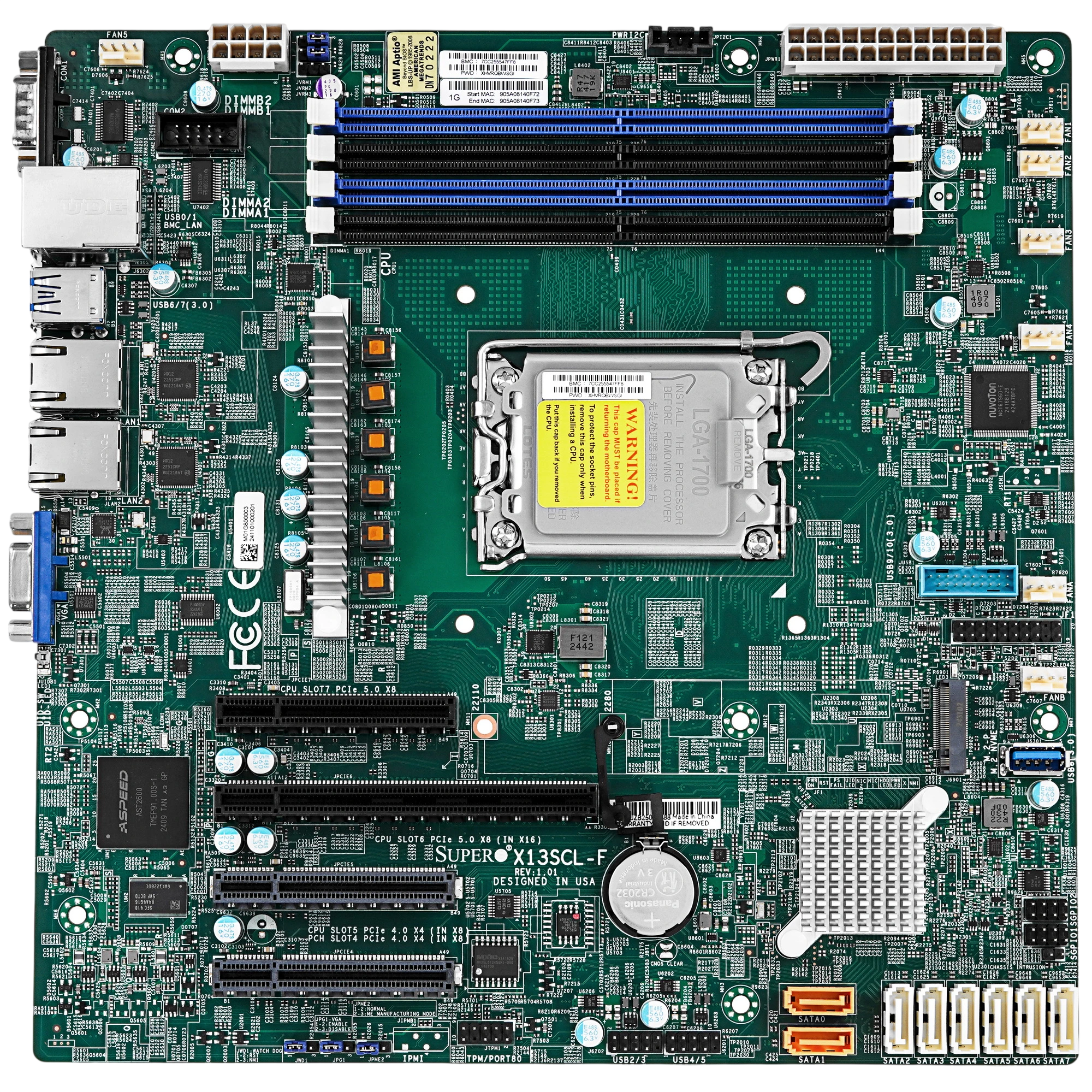 Материнская плата / SuperMicro MBD-X13SCL-F-B bundle / Материнская плата/ MB Supermicro X13SCL-F, Micro-ATX, 1x Intel Xeon 6300-series/ E-2400/Pentium (LGA-1700), 4x DIMM DDR5 UDIMM, 1 PCIe 5.0 x8 1 PCIe 5.0 x8 (in x16) 2 PCIe 4.0 x4 (in x8), 1 M.2 PCIe 4.0 x4 (M-key 2280/22110), 2x LAN 1GbE Intel i210
