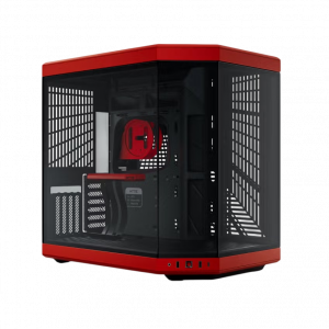 Корпус без блока питания / HYTE CS-HYTE-Y70-BR / Корпус без блока питания/ Case HYTE Y70, Midi-Tower, TG, no fans, 2xUSB-A 3.2, 1xUSB Type-C, E-ATX, ATX, mATX, mITX Black Cherry