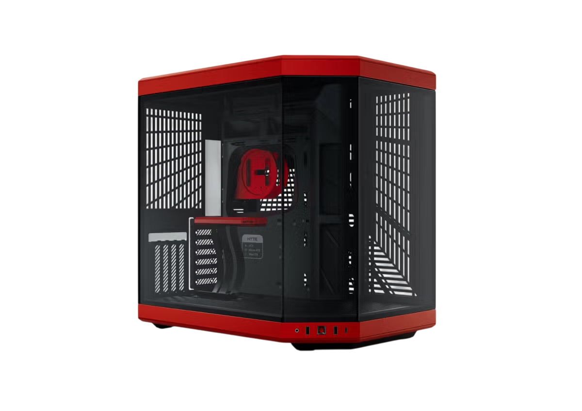 Корпус без блока питания / HYTE CS-HYTE-Y70-BR / Корпус без блока питания/ Case HYTE Y70, Midi-Tower, TG, no fans, 2xUSB-A 3.2, 1xUSB Type-C, E-ATX, ATX, mATX, mITX Black Cherry