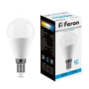 Лампа светодиодная / FERON 25948 / Лампа светодиодная/ Лампа светодиодная LED 11вт Е14 дневной матовый шар