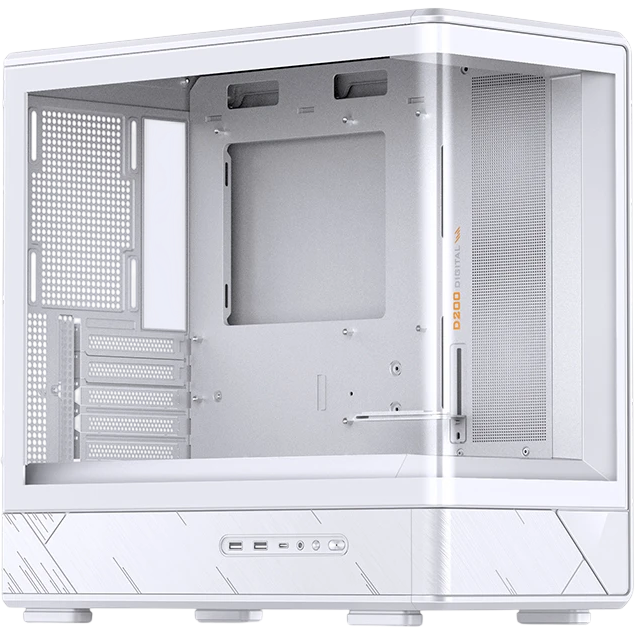 Корпус без блока питания / JONSBO D200 White / Корпус без блока питания/ Case JONSBO D200, Mini-Tower, TG, no fan, 2xUSB-A 3.0 + 1xUSB-C 3.2, mATX, mITX White