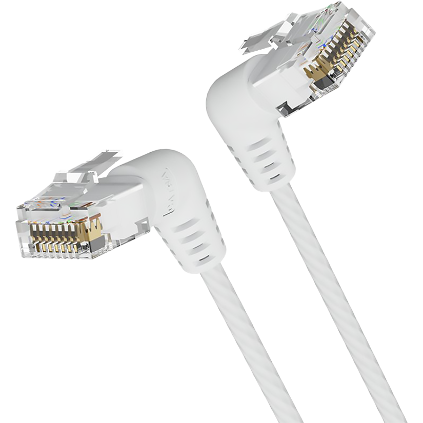 Патч-корд Vention прямой UTP cat.6a, RJ45 угол 90 - 1м. Белый / Vention IBOWF UTP cat.6a, RJ45 угол 90 - 1м. Белый / Патч-корд Vention прямой UTP cat.6a, RJ45 угол 90 - 1м. Белый
