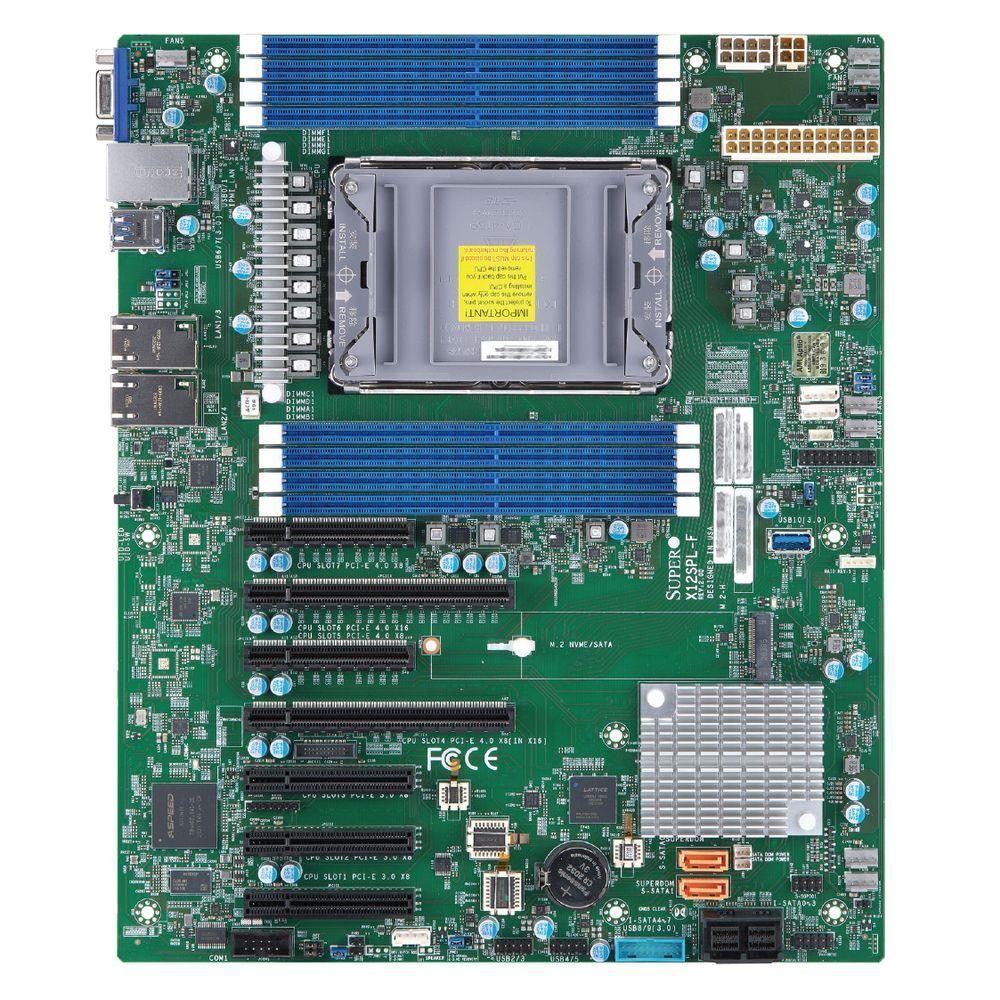 Материнская плата / SuperMicro MBD-X12SPL-F-B / Материнская плата SuperMicro Материнская плата MBD-X12SPL-F-B 3rd Gen IntelXeonScalable processors,Single Socket LGA-4189(Socket P+)supported,CPU TDP supports Up to 270W TDP,Intel C621A,Up to 2TB 3DS ECC RDIMM,DDR4-3200MHz Up to 2TB IntelOptane™Persis