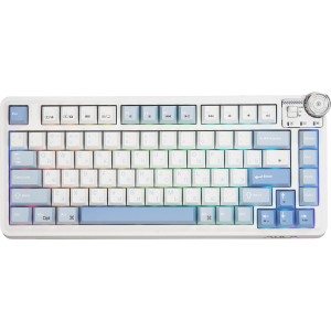 Игровая клавиатура / AULA AU75 (6978080506443) / Игровая клавиатура/ Беспроводная механическая клавиатура AULA AU75 Бело-голубой Star vector свитчи РУС (Bluetooth, 2.4 Гц)
