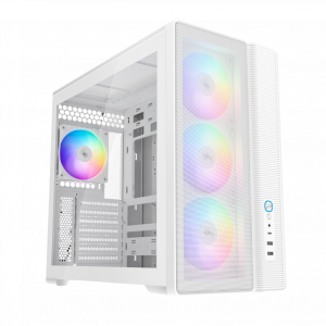 Корпус ПК без блока питания / SAMA S50-WHAGA4X1-GL / Корпус ПК без блока питания/ Case SAMA S50 White, Midi-Tower, TG, 4x120mm ARGB, 2xUSB 3.0 + 1xUSB 3.2 Type-C, ATX, mATX, mITX White