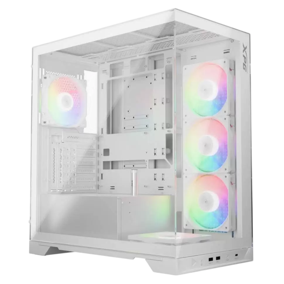 Корпус / ADATA XPG INVADER X WHITE (INVADERXMT-WHCWW) / Корпус XPG INVADER X WHITE (INVADERXMT-WHCWW) Mid-Tower Gaming ATX PC Case with Panoramic View, Tempered Glass Panels, and RGB Lighting Black