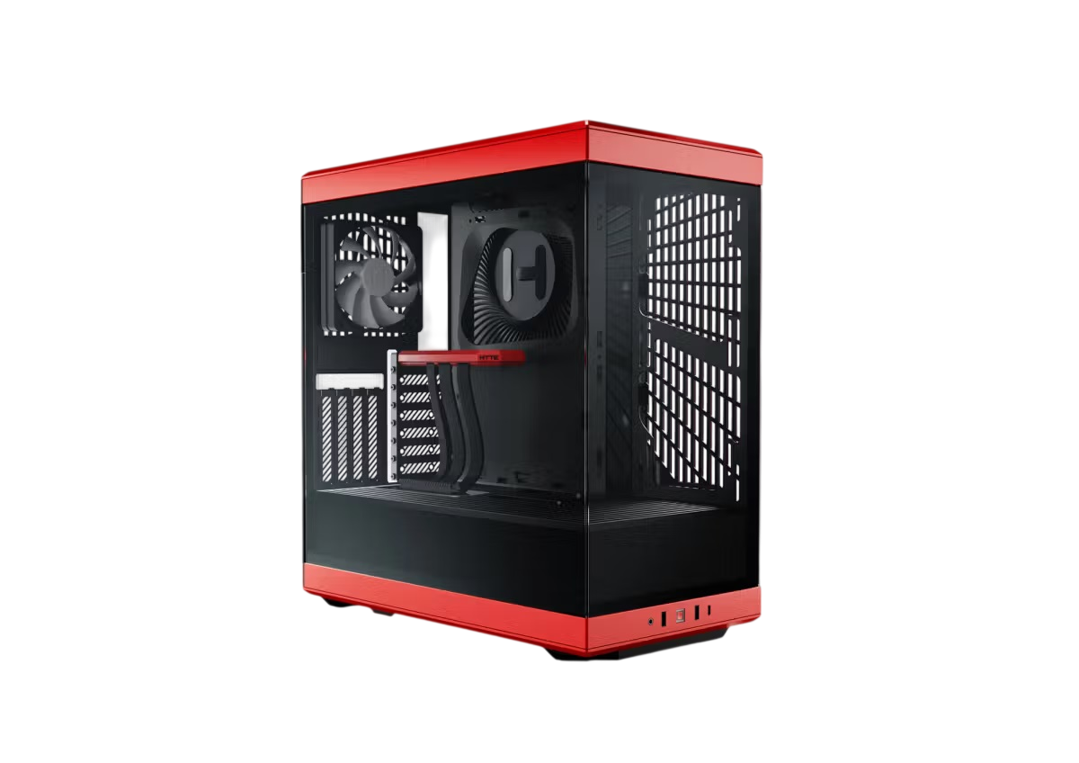 Корпус без блока питания / HYTE CS-HYTE-Y40-BR / Корпус без блока питания/ Case HYTE Y40, Midi-Tower, TG, no fans, 2xUSB-A 3.2, 1xUSB Type-C, ATX, mATX, mITX Black Cherry