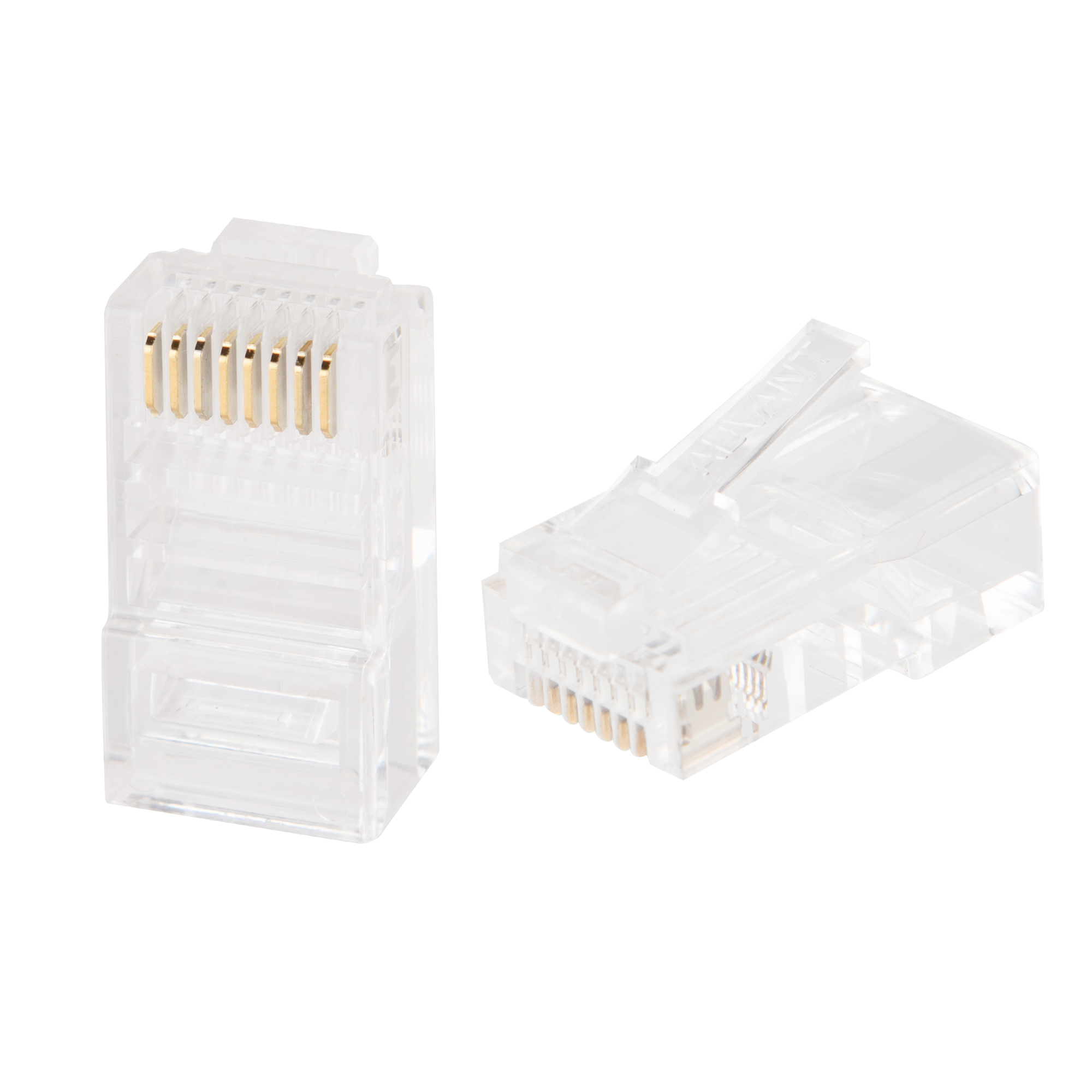 Разъем RJ45 стандартный тип сетевого коннектора, используемый для подключения кабелей категории 5e.Тип 8P8C предназначен для подключения кабелей без экрана (UTP) с толщиной изоляции до 1.05 мм / Advant ADV5e-RJ45 / Разъем RJ45 стандартный тип сетевого коннектора, используемый для подключения кабелей категории 5e.Тип 8P8C предназначен для подключения кабелей без экрана (UTP) с толщиной изоляции до 1.05 мм
