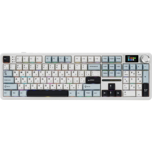 Игровая клавиатура / AULA F108 Pro (6978080503930) / Игровая клавиатура/ Беспроводная механическая клавиатура AULA F108 Pro Бело-голубо-тёмно-пурпурный зеленые Reaper свитчи (Bluetooth, 2.4 Гц)