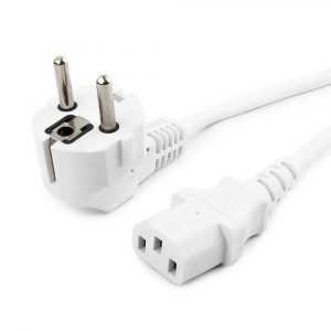 Кабель питания / Cablexpert PC-186-1-3 / Кабель питания Cablexpert PC-186-1-3 белый, 1.8м, Schuko(S22) - C13, Сечение провода 3x1кв.мм, с заземлением, без индивидуальной упаковки (сборка)