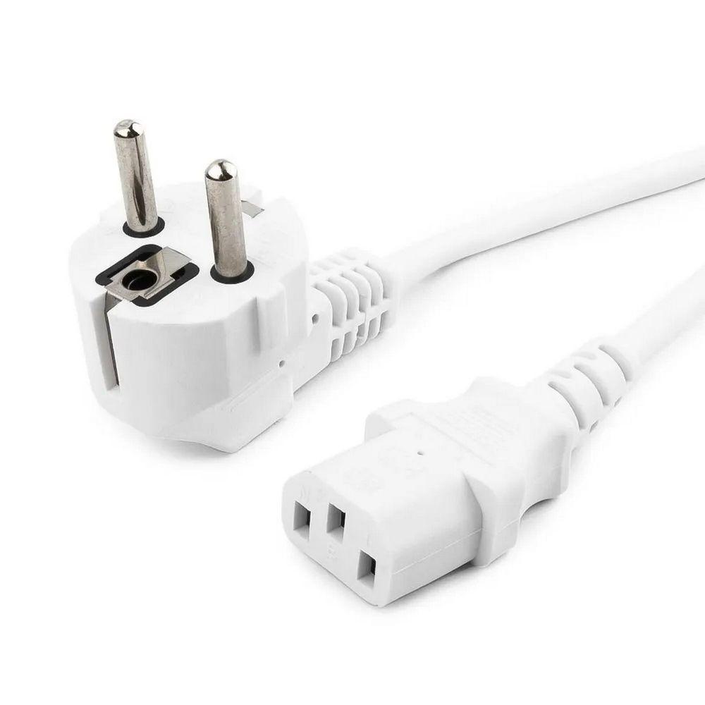 Кабель питания / Cablexpert PC-186-1-3 / Кабель питания Cablexpert PC-186-1-3 белый, 1.8м, Schuko(S22) - C13, Сечение провода 3x1кв.мм, с заземлением, без индивидуальной упаковки (сборка)