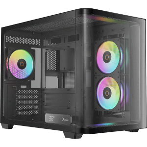 Корпус ПК без блока питания / Ocypus Iota-C50-BKD300CD-GL / Корпус ПК без блока питания/ Case Ocypus Iota C50 Curve BK ARGB, Mini-Tower, TG, 3x120mm ARGB, 2xUSB-A 3.0 + 1xUSB-C, mATX, mITX Black