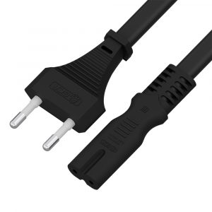 Кабель питания / Greenconnect GCR-54230 / GCR PRO Кабель питания черный, 1.0m, плоская вилка - C7, 20,75mm, медь