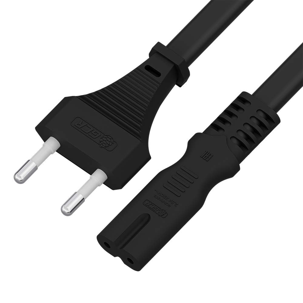 Кабель питания / Greenconnect GCR-54230 / GCR PRO Кабель питания черный, 1.0m, плоская вилка - C7, 20,75mm, медь
