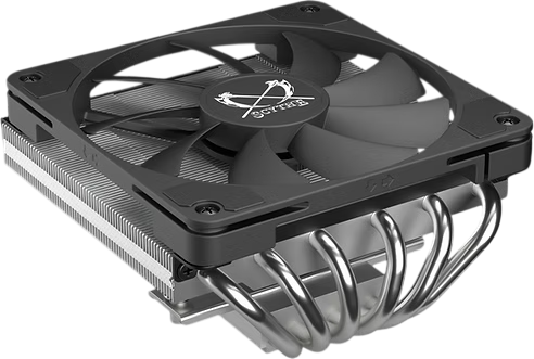 Кулер для процессора / Scythe Big Shuriken 4 Black/Silver / Кулер для процессора/ CPU Cooler Scythe Big Shuriken 4 (200W, 4-pin PWM, 67mm, Al/Cu, 6x6mm, 1x120mm, 51.98CFM, 31.78dBA, 1900RPM, S 1851/1700/1200/115X, AM5/AM4, silver, black)