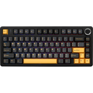 Игровая клавиатура / AULA F75 (6948391296913) / Игровая клавиатура/ Беспроводная механическая клавиатура AULA F75 Чёрно-тёмно-сине-оранжевый зеленые Reaper свитчи (Bluetooth, 2.4 Гц)