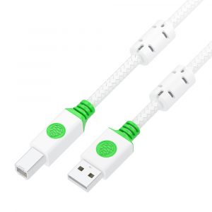 Кабель / GCR GCR-57691 / GCR PRO Кабель PROF 5.0m USB 2.0, AM/BM, в оплетке нейлон (белый), ферритовые кольца, 28/24 AWG, медь, экран фольга+оплетка
