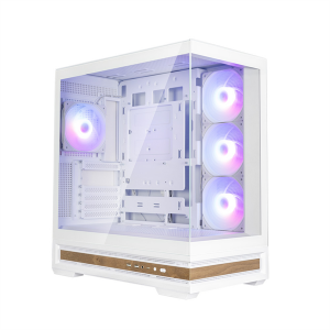ZALMAN P40 NAMU, ATX, WHITE, WINDOW, WOODEN ELEMENTS, 2xCombo(2.5” or 3.5”), 1xUSB TYPE-C, 2xUSB3.0, SIDE 3x120mm ARGB, REAR 1x120mm ARGB