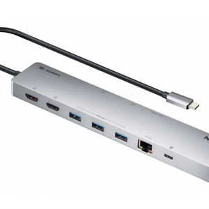 ATEN 8k (4k HDMI Dual Display) 11-in-1 USB-C Multiport Dock with USB PD 100W