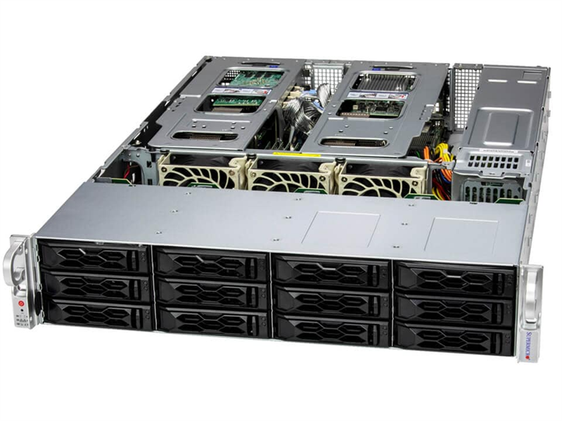Supermicro SuperServer 2U 621C-TN12R noCPU(2) 4th/5th Gen(MCC Carrier) /TDP 350W/no DIMM(16)/12x3,5"/2,5"/2x10Gb SFP+/2x1200W/SFT-DCMS-Single /4th Config