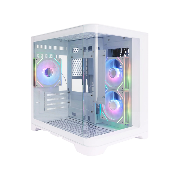 1STPLAYER UVIEW UV5 ARGB White / mATX / 3x120mm ARGB fans / UV5-WH-2FC7R-W-1FC7-W